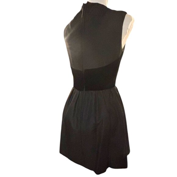 VTG 50s 60s Bonwit Teller Woman's black velvet contrast flower cocktail dress XS - Picture 5 of 12